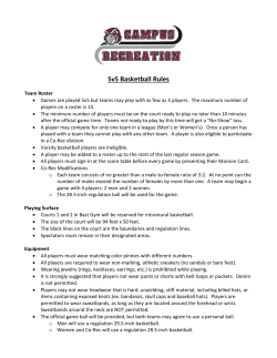 Basketball League Rules