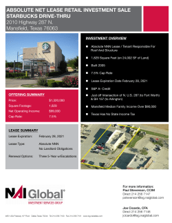 ABSOLUTE NET LEASE RETAIL INVESTMENT