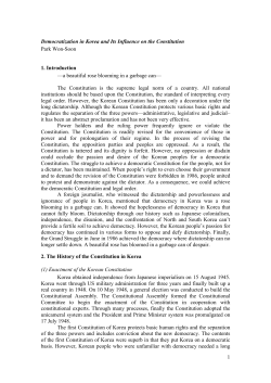 Democratization in Korea and Its Influence on the Constitution