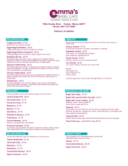 Emma`s Bagel Cafe Menu