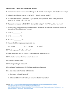 Chemistry 121 Conversion Practice (off the web) 1