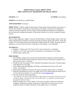 FOUR FOLK TALES ABOUT HYO: THE CONFUCIAN TRADITION