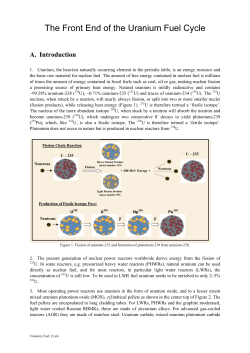 Uranium Fuel Cycle