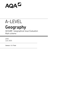 A-level Geography Mark scheme Unit 04B - Geographical