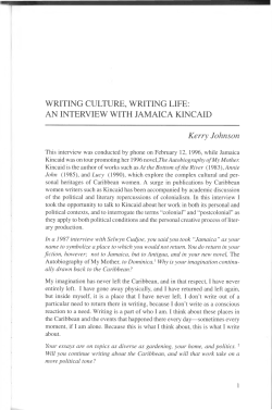 Writing Culture, Writing Life: An Interview with Jamaica Kincaid