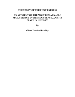 THE STORY OF THE PONY EXPRESS by Glenn D