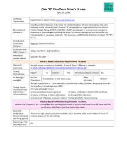 Class &ldquo;D&rdquo; Chauffeurs Driver`s License