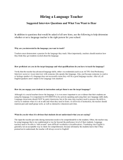 Questions to consider when hiring a language teacher