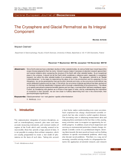 The Cryosphere and Glacial Permafrost as Its Integral Component
