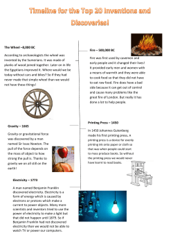 The Wheel –8000 BC According to