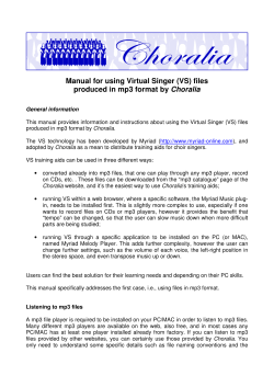 Manual for using Virtual Singer (VS) files produced in mp3 format by