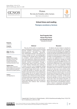 Revista de Estudios sobre lectura School times