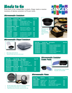 Meals to Go - Singer Equipment