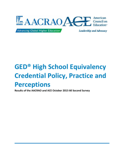 GED&reg; High School Equivalency Credential Policy