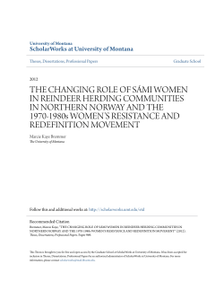 THE CHANGING ROLE OF S&Aacute;MI WOMEN IN REINDEER HERDING