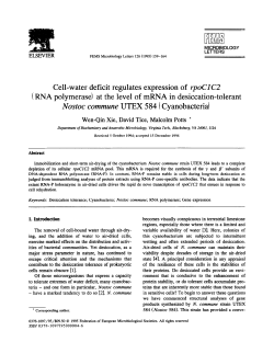 Cell-water deficit regulates expression of rpoC1C2 (RNA polymerase)