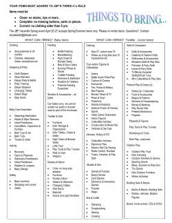 Items must be &bull; Clean- no stains, rips or tears. &bull; Complete