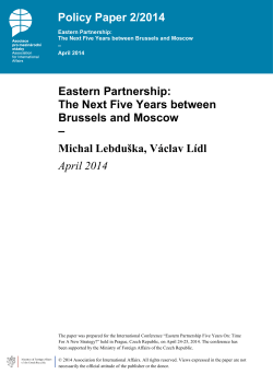 Eastern Partnership: The Next Five Years between Brussels and