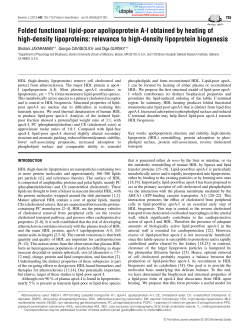 Folded functional lipid-poor apolipoprotein AI obtained by heating of