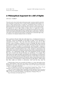 A Philosophical Argument for a Bill of Rights