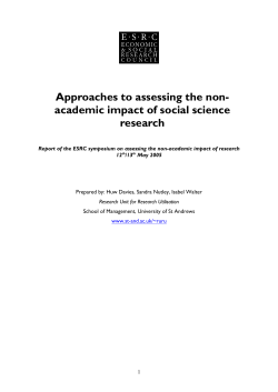 Assessing the impact of social science research: conceptual