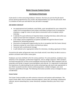 BERRY COLLEGE CAREER CENTER JOB SEARCH STRATEGIES