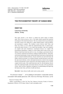the psychomotor theory of human mind