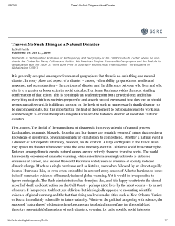 There`s No Such Thing as a Natural Disaster