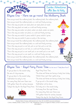 Rhyme One - Here we go round the Mulberry Bush