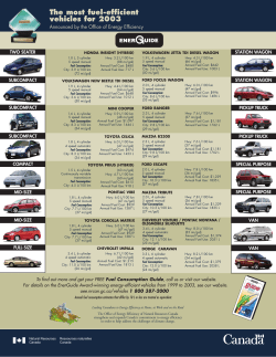 The most fuel-efficient vehicles for 2003