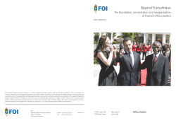 Beyond Franqafrique - The Foundation of France&acute;s Africa Politics.
