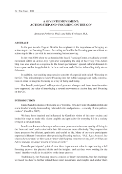 A seventh movement: ACtion steP And