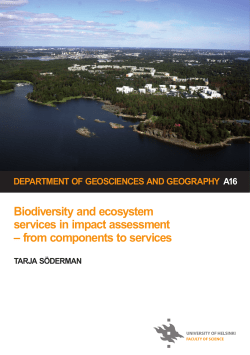 Biodiversity and ecosystem services in impact assessment