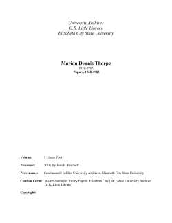 Elizabeth City State University Marion Dennis Thorpe Papers