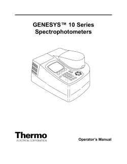 GENESYS™ 10 Series Spectrophotometers