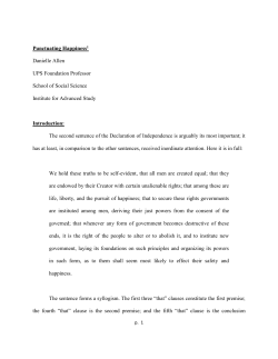 Punctuating Happiness - School of Social Science