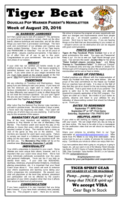 Tiger Beat - Douglas Pop Warner