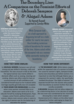 A Comparison on the Feminist Efforts of Deborah Sampson and Abi