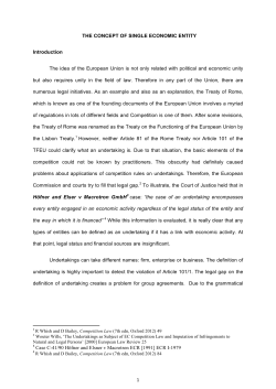 1 THE CONCEPT OF SINGLE ECONOMIC ENTITY Introduction The
