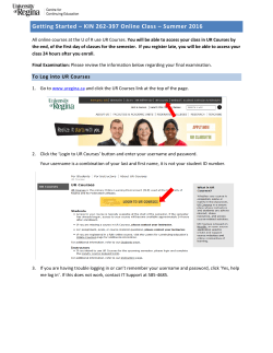 Getting Started &ndash; KIN 262-397 Online Class &ndash; Summer 2016