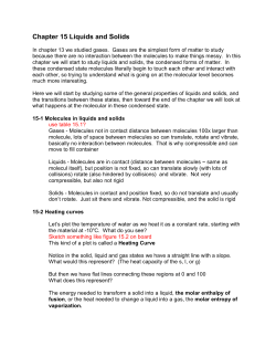 Chapter 15 Liquids and Solids