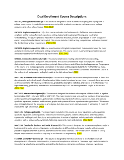 Dual Enrollment Course Descriptions