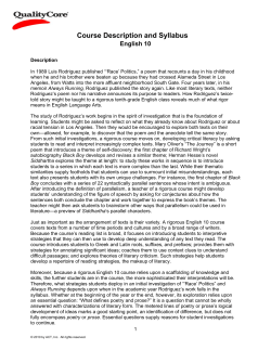 Course Description and Syllabus