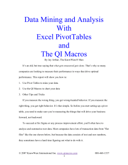 Data Mining and Analysis with Excel PivotTables