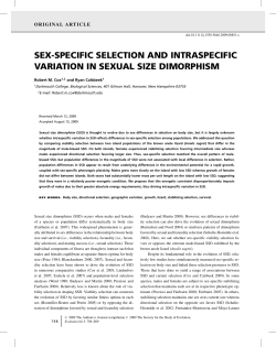 sex-specific selection and intraspecific variation in sexual size