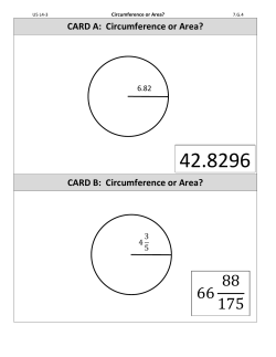 CARD A: Circumference or Area? CARD B: Circumference or Area?
