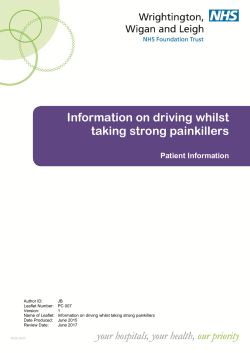 Information on driving whilst taking strong painkillers