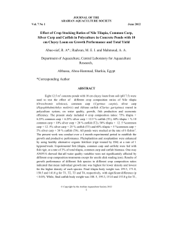 Effect of Crop Stocking Ratios of Nile Tilapia, Common Carp, Silver