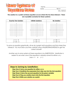 Steps to Solving by Substitution: