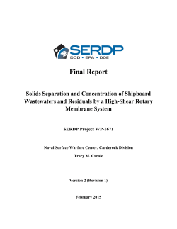 Final Report - Strategic Environmental Research and Development